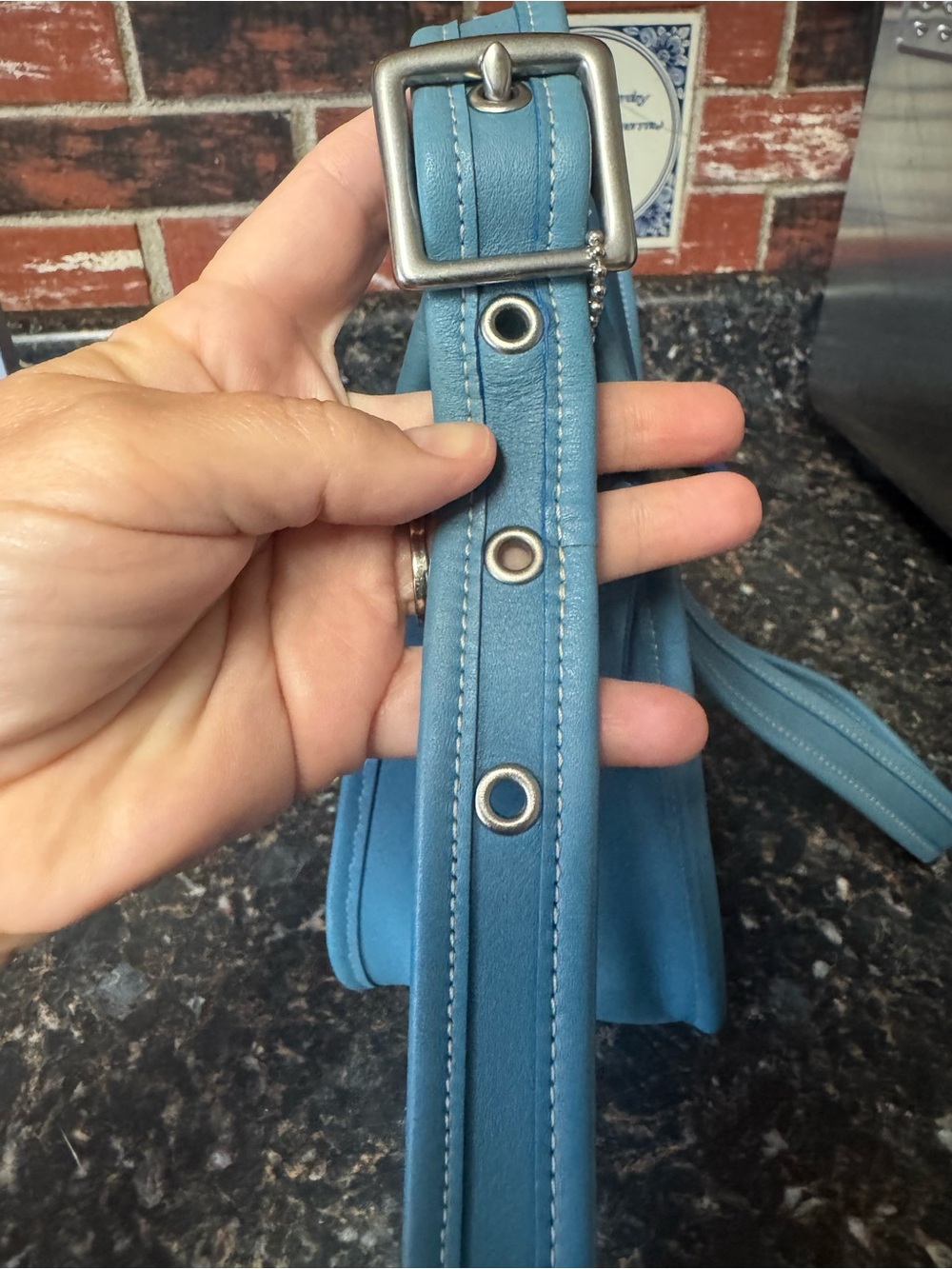 Vintage Coach Janice Legacy Crossbody Bag 9950 – Rare Pool Blue - Picture 12 of 16